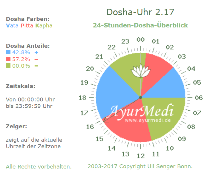 Dosha-Uhr mit Anteilen etc.
